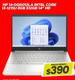 Novicompu Hp 14-dq5012la intel core 13-1215u oferta