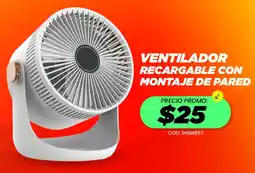 Novicompu Ventilador recargable con montaje de pared oferta