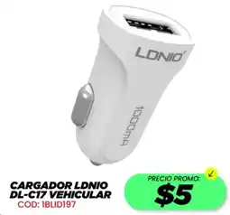 Novicompu Cargador ldnio dl-c17 vehicular oferta