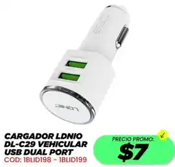 Novicompu Cargador ldnio dl-c29 vehicular usb dual port oferta