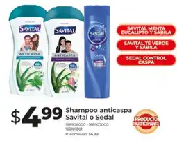 Tia Savital o sedal shampoo anticaspa oferta