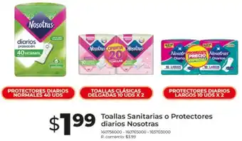 Tia Sanitarias o protectores toallas diarios nosotras oferta