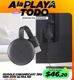 Novicompu Google chromecast 3rd gen 2018 ultra hd oferta