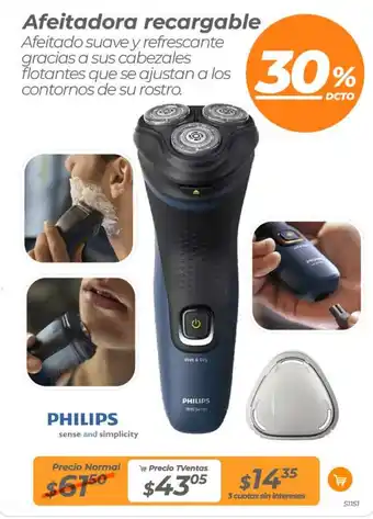 TVentas Philips afeitadora recargable oferta