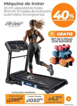 TVentas Life gear máquina de trotar oferta