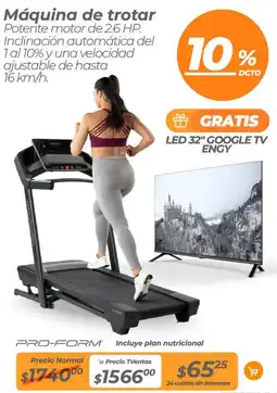 TVentas Pro-form máquina de trotar oferta