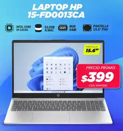 Novicompu Hp laptop 15.6" 15-FD0013CA oferta