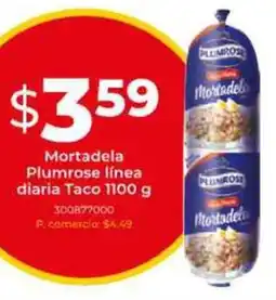Tia Plumrose mortadela línea diaria taco oferta