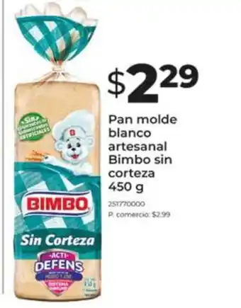 Tia Bimbo pan molde blanco artesanal sin corteza oferta