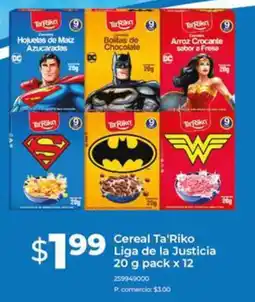 Tia Cereal ta'riko liga de la justicia oferta