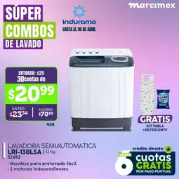 Marcimex Lavadora semiautomatica LRI-13BLSA oferta