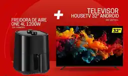 Novicompu Freidora de aire one 1200 w + televisor housetv 32" android oferta