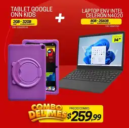 Novicompu Tablet google onn kids 2gb - 32gb + laptop env intel celeron n4020 8gb - 256gb oferta