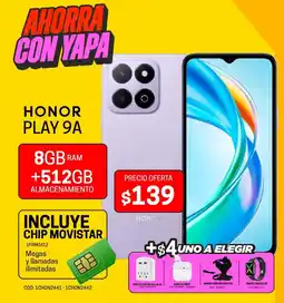 Novicompu Honor play 9a 8gb ram +512 gb oferta