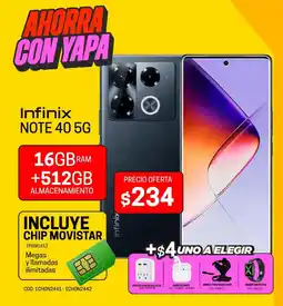 Novicompu Infinix NOTE 40 5G 16GBRA +512GB oferta