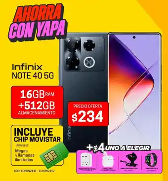 Novicompu Infinix NOTE 40 5G 16GBRA +512GB oferta