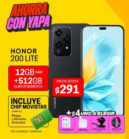 Novicompu Honor 200 lite 12gb ram +512gb oferta