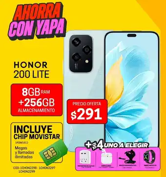 Novicompu Honor 200 lite 8gb ram +256gb oferta