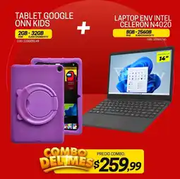 Novicompu Tablet google onn kids + laptop env intel celeron n4020 oferta
