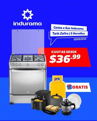 Comandato Cocina a Gas Indurama Turin Zafiro 5 Hornillas oferta