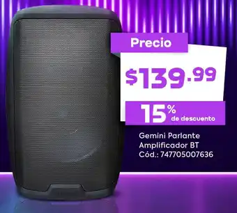 Megamaxi Gemini parlante amplificador bt oferta