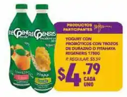 Delportal Supermercados Yogurt con probioticos con trozos de durazno o pitahaya regeneris oferta