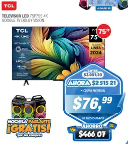 Jaher Tcl televisor led 75" oferta
