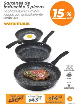 TVentas Warenhaus sartenes de inducción 3 piezas oferta