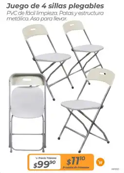 TVentas Juego de 4 sillas plegables oferta
