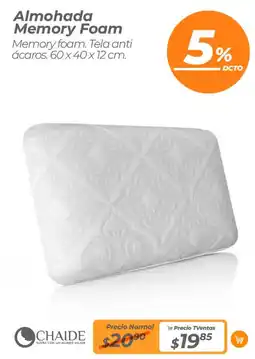 TVentas Chaide almohada memory foam oferta