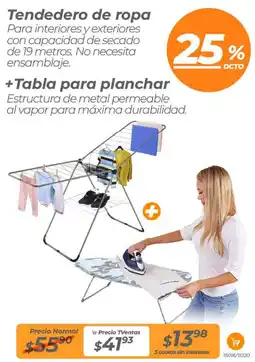 TVentas Tendedero de ropa +tabla para planchar oferta