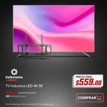 Almacenes Japón Indurama tv led 4k 58' oferta