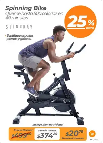 TVentas Stingray spinning bike oferta