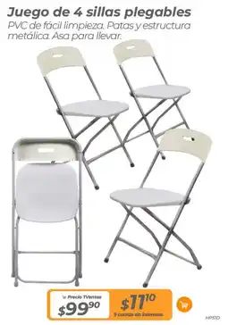 TVentas Juego de 4 sillas plegables oferta