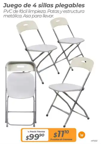 TVentas Juego de 4 sillas plegables oferta