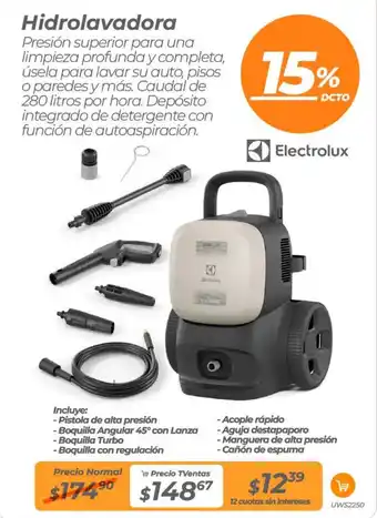 TVentas Electrolux hidrolavadora oferta