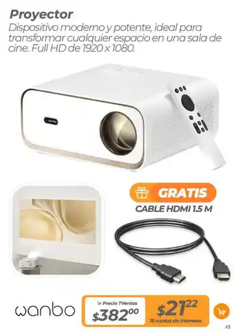 TVentas Wanbo proyector oferta