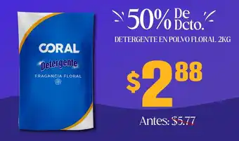 Coral Hipermercados Coral detergente en polvo floral oferta
