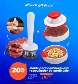 TVentas Molde para hamburguesa +Suavizador de carne Joie oferta
