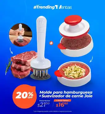 TVentas Molde para hamburguesa +Suavizador de carne Joie oferta