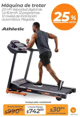 TVentas Athletic máquina de trotar oferta
