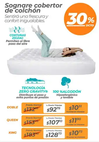TVentas Sognare cobertor de colchón oferta