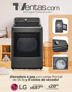 TVentas Lg secadora a gas con carga frontal oferta