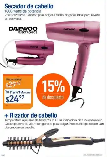 TVentas Secador de Cabello 1000W de Potencia + Rizador de Cabello oferta