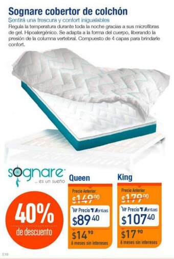 TVentas Sognare Cobertor de Colchón Queen oferta