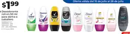 Tia Rexona desodorante roll on para dama o caballero oferta
