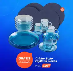 TVentas Cristar Stylo vajilla 16 piezas oferta