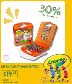 Coral Hipermercados Crayola kit pinturas y hojas oferta