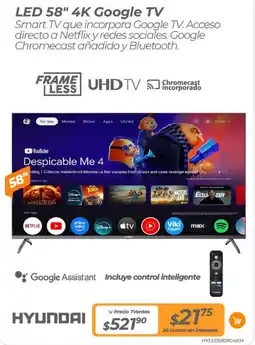 TVentas Hyundai led tv 58" oferta