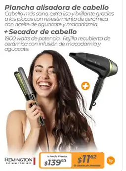 TVentas Remington plancha alisadora de cabello + secador de cabello oferta